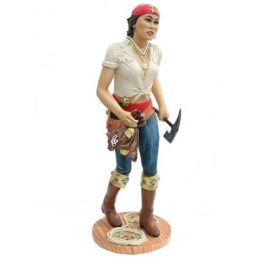 Piratenfrau mit Axt lebensgroß