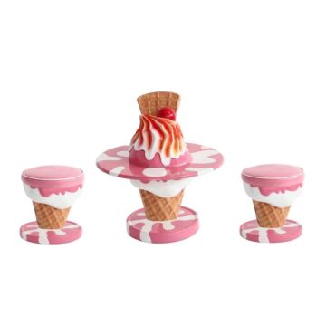 Eiscreme Tisch mit Stühlen vergrößert