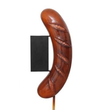 Bratwurst mit Angebotstafel übergroß XXL