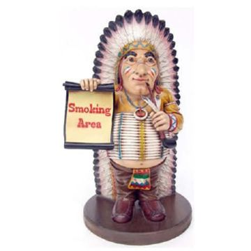 rauchender Indianer *Smoking Area* verkleinert