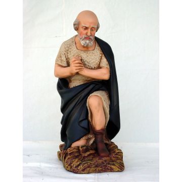 alter mittelgroßer Schäfer mit Schaf verkleinert