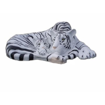 weiße Tigerin mit Jungen lebensgroß