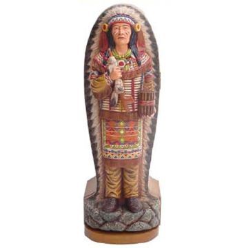 kleine Indianerstatue als CD-Regal verkleinert