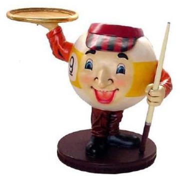 Billiardkugel als Butler lebensgroß