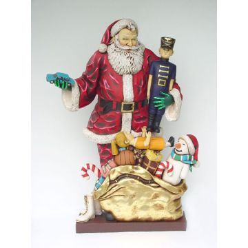 Weihnachsmann mit Geschenken lebensgroß