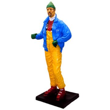 Skifahrer lebensgroß
