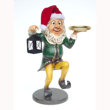 Elf Butler mit Laterne lebensgroß