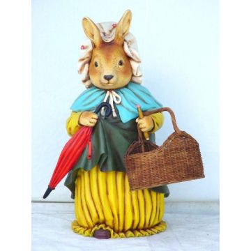 Osterhasen Mutter mit Körbchen vergrößert