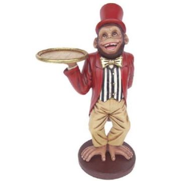 Affe als Butler lebensgroß