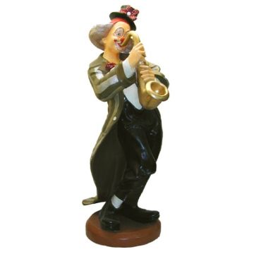 Clown mit Saxophon lebensgroß