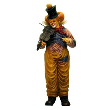 Clown mit stehend mit Geige lebensgroß
