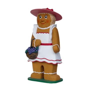 Lebkuchen-Frau mit Kleid und Handtasche vergrößert