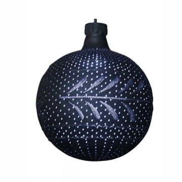 große schwarze LED Weihnachtskugel vergrößert