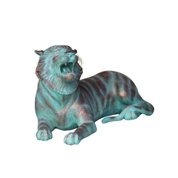 liegender Tiger in Bronzeoptik lebensgroß