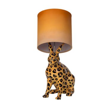 Hase im Leopardenlook als Stehlampe lebensgroß