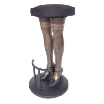 Sexy Frauenbeine als Barhocker Schwarz lebensgroß