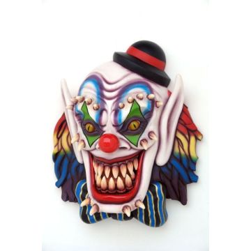 Angsteinflößende Clown Maske für Wand verkleinert