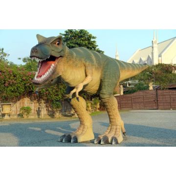 Lebensgroßer T-Rex in Angriffshaltung lebensgroß