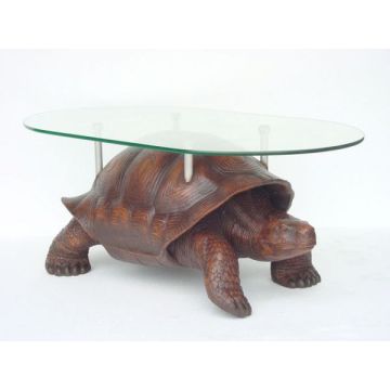 Schildkröte mit Glastischplatte lebensgroß