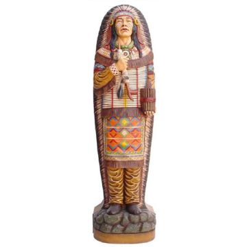 große Indianerstatue als CD-Regal lebensgroß
