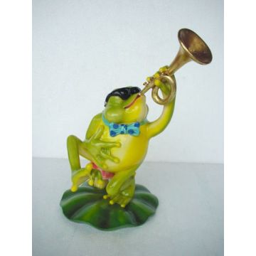 Frosch mit Trompete verkleinert