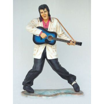 Elvisdouble mit Gitarre lebensgroß