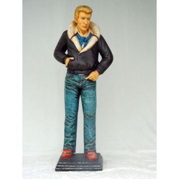 James Dean mit Fliegerjacke lebensgroß