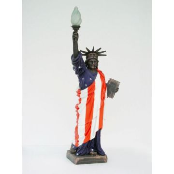 Freiheitsstatue mit Lampe American Flag klein verkleinert
