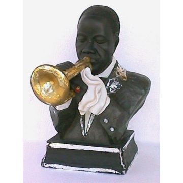Neger Trompeterbüste lebensgroß