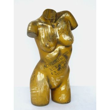 Torso Frau Gold lebensgroß
