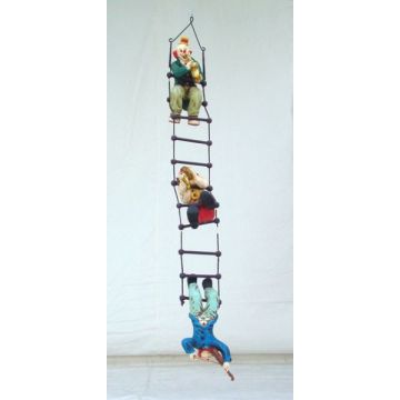Clowns auf Strickleiter verkleinert