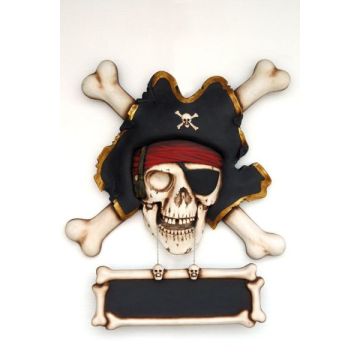 Piratenkopf mit Schild lebensgroß