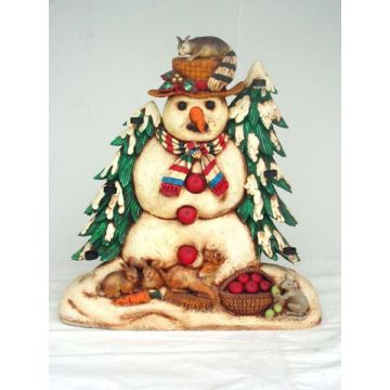 Schneemann mit Kerzenhalter 2D verkleinert
