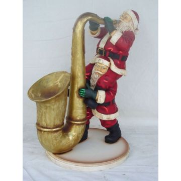 Weihnachtsmänner mit Saxophon verkleinert