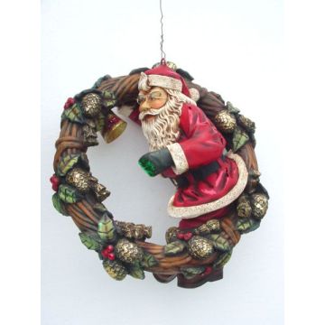 Weihnachtsmann im Adventskranz klein verkleinert