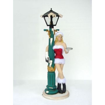 Weihnachtsgirl sexy an Laterne klein verkleinert