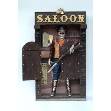 Skelett im Saloon lebensgroß
