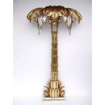 Halbe Retro Palme Gold-Silber lebensgroß