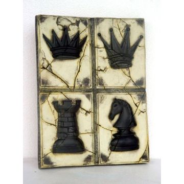 Schach Platte vierer Set übergroß XXL