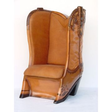 Cowboystiefel Sessel Echtleder übergroß XXL