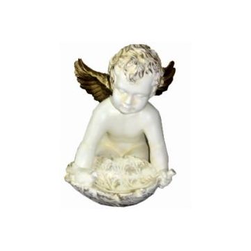 Putte mit Blatt als Schälchen verkleinert
