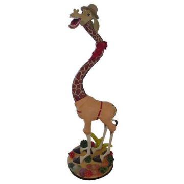 Giraffe im Safari-Look lebensgroß