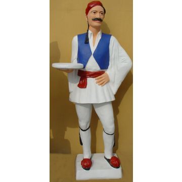 Grieche mit Tablett lebensgroß