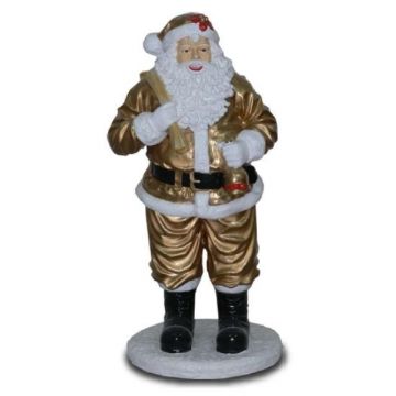 Weihnachtsmann mit Sack gold lebensgroß