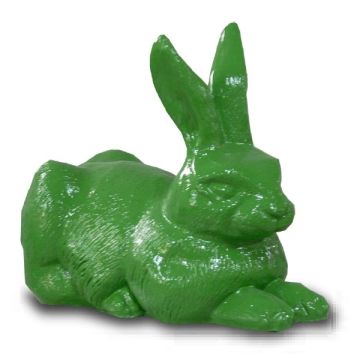 Liegender Hase grün lebensgroß