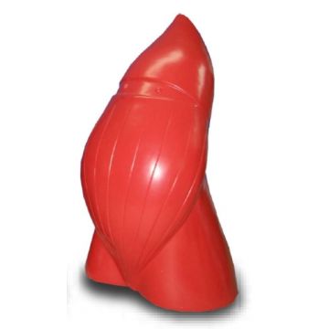 Kleiner moderner Weihnachtszwerg rot verkleinert
