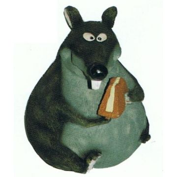 Fette Maus mit Keksstück lebensgroß