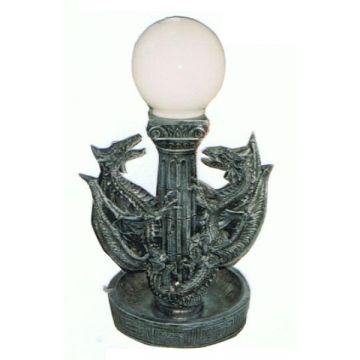 Kleine Tischlampe mit Drachen verkleinert