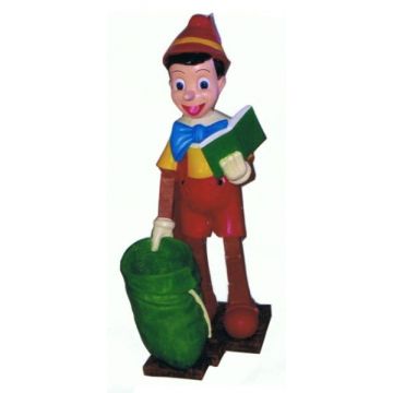 Pinocchio groß mit Sack lebensgroß