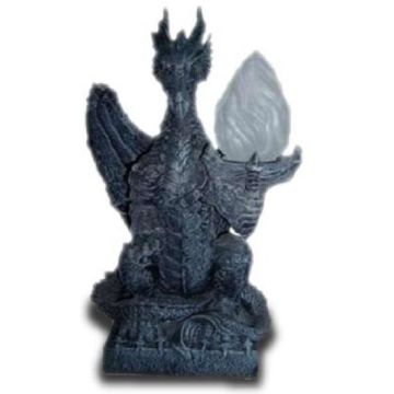 Drachenfigur mit Feuerschale als Lampe verkleinert